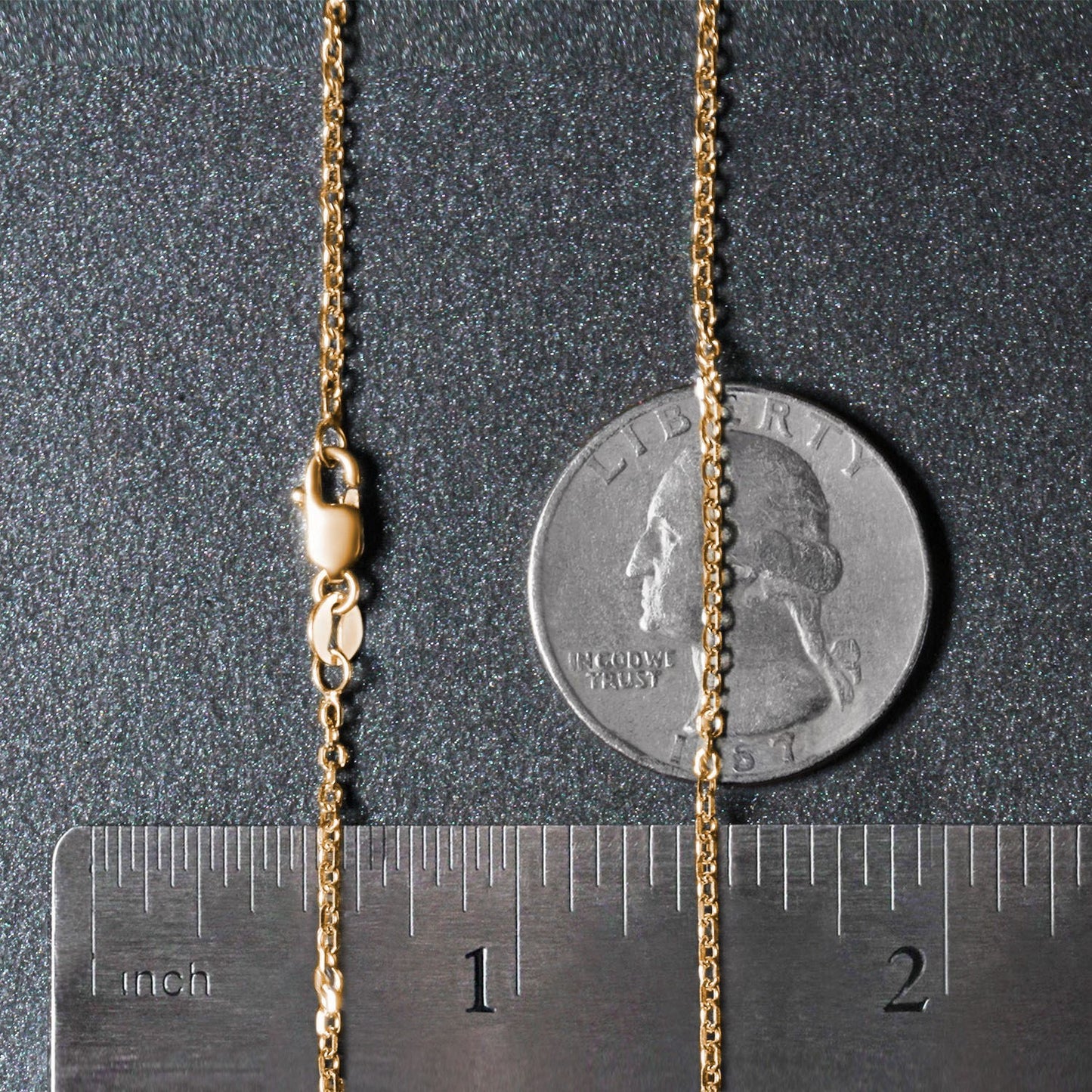 18k Yellow Gold Diamond Cut Cable Link Chain (1.50 mm)