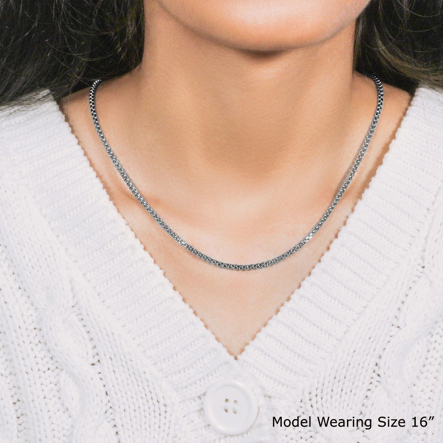 14k White Gold Solid Round Box Chain (2.5 mm)