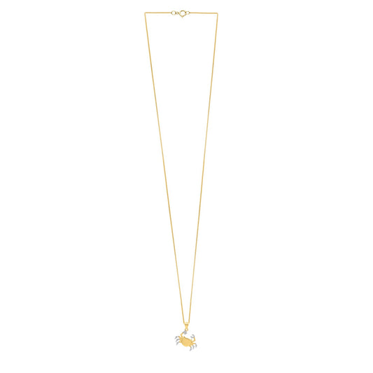Crab Necklace in 10K Two Tone Yellow Gold