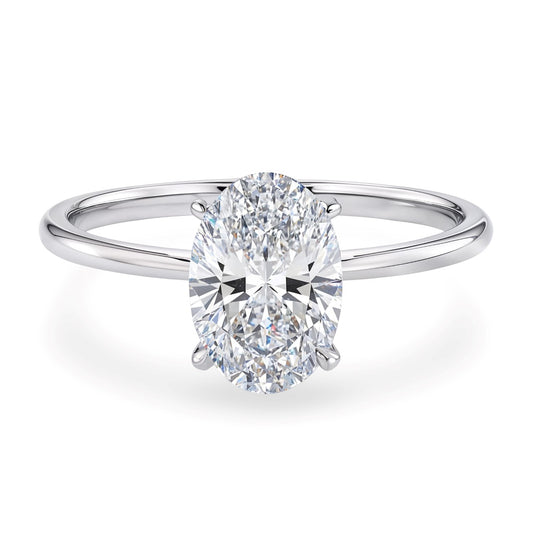1 1/2 Carat Oval Lab Grown IGI G/VS1 Diamond Solitaire Ring in 10K White Gold