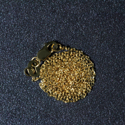 18k Yellow Gold Diamond Cut Cable Link Chain (0.80 mm)