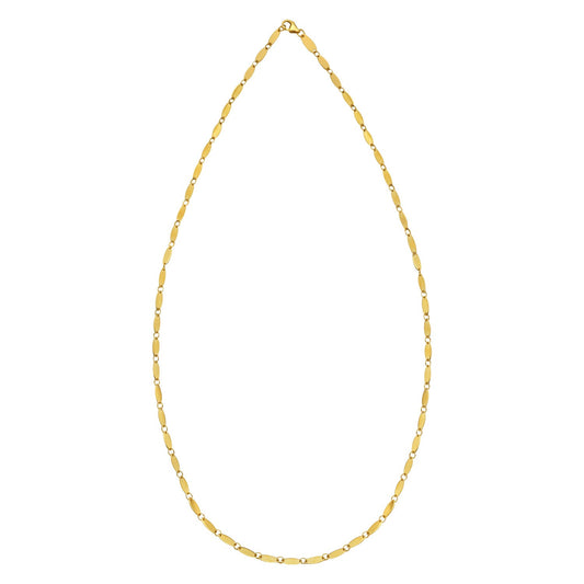 14K Yellow Gold Flat Pebble Link Necklace (2.50 mm)